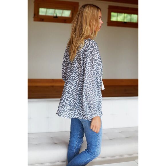 Emerson Fry India Collection Bardot Leopard Top - Picture 2 of 8